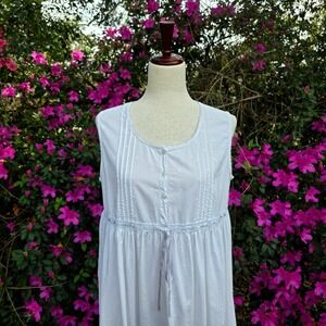 Gilligan O' Malley Nightgown Sleeveless XL Cottagecore Victorian Embroidered